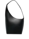 Aesther Ekme Denim Lune Suede Top Handle Bag In Black