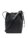 Aesther Ekme Drawstring Leather Bucket Bag In Black