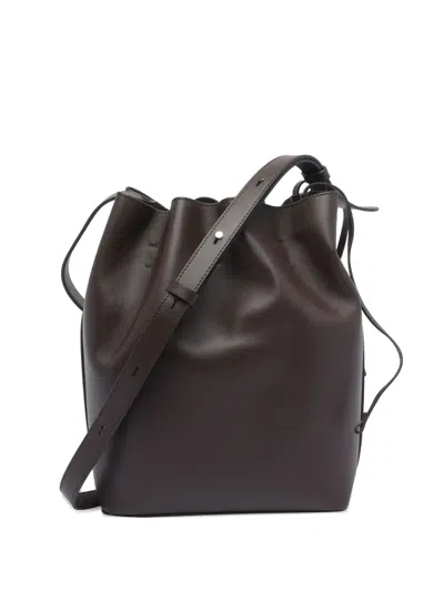 Aesther Ekme Drawstring Leather Bucket Bag In Brown
