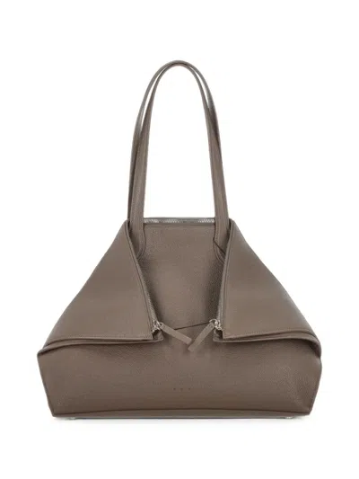 Aesther Ekme Fold Grained-leather Shoulder Bag In Brown
