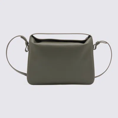 Aesther Ekme Grey Leather Top Handle Bag In Green