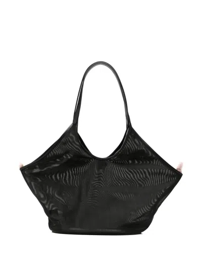 Aesther Ekme Large Phanton Mesh Leather-trim Tote Bag In Black