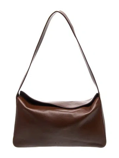 Pre-owned Aesther Ekme Leather Shoulder Bag In Brown