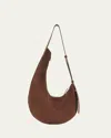 Aesther Ekme Lune Calfskin Suede Hobo Bag In Brown