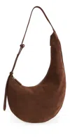 Aesther Ekme Lune Calfskin Suede Hobo Bag In Brown
