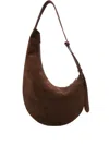 Aesther Ekme Lune Calfskin Suede Hobo Bag In Brown