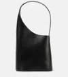 Aesther Ekme Denim Lune Suede Top Handle Bag In Black