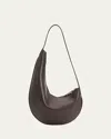 Aesther Ekme Mini Lune Hobo Smooth Leather Bag In Dark Chocolate