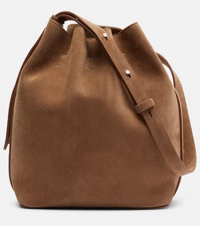 Aesther Ekme Marin Medium Suede Bucket Bag In Brown