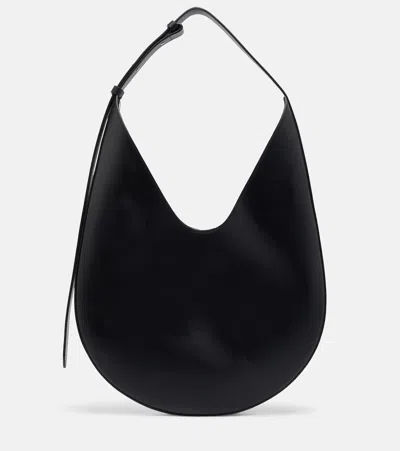 Aesther Ekme Medium Leather Shoulder Bag In Black