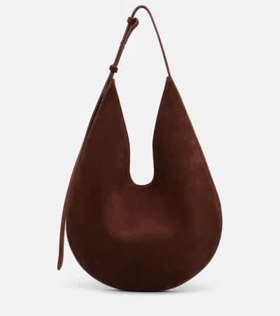 Aesther Ekme Medium Suede Shoulder Bag In Brown