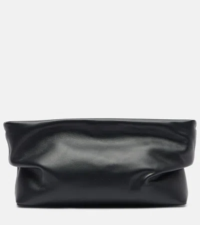 Aesther Ekme Nina Medium Leather Clutch In Black