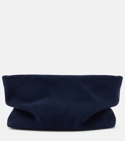 Aesther Ekme Nina Small Suede Clutch In Blue