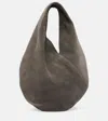 Aesther Ekme Ora Mini Suede Shoulder Bag In Gray