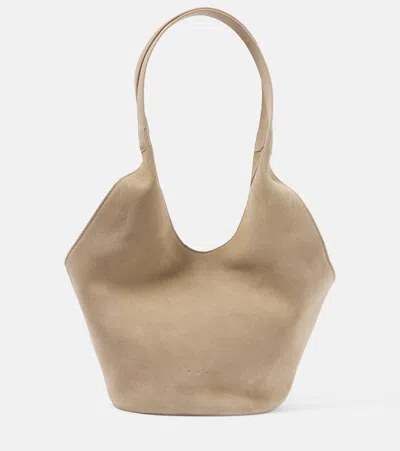 Aesther Ekme Phantom Bucket Medium Suede Tote Bag In 182 Suede Sand