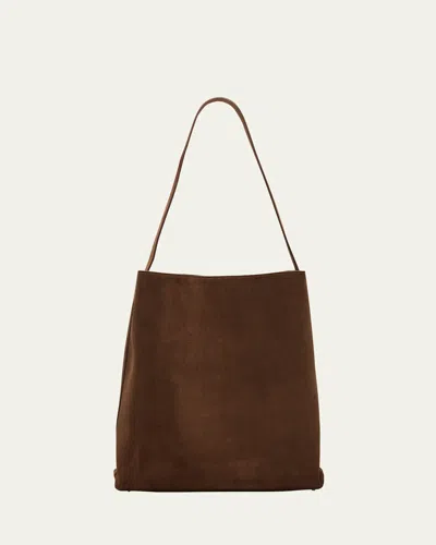 Aesther Ekme Sac Calfskin Suede Shoulder Bag In Dark