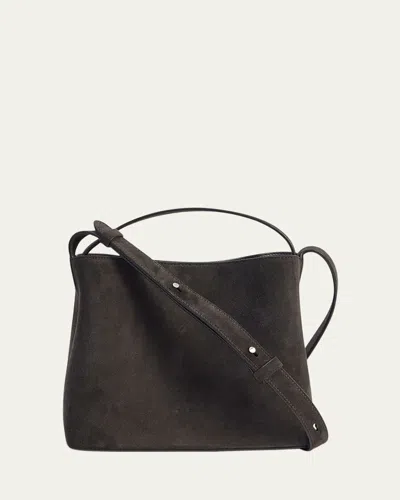 Aesther Ekme Sac Mini Suede Crossbody Bag In Brown