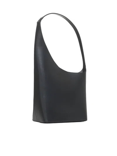 Aesther Ekme Demi Lune Leather Shoulder Bag In Black