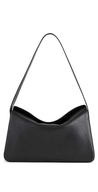 Aesther Ekme Black Soft Baguette Bag In 195 Grain Black