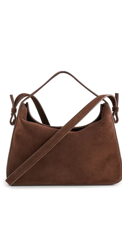 AESTHER EKME SOFT BAGUETTE CROSSBODY BAG 238 SUEDE COCOA
