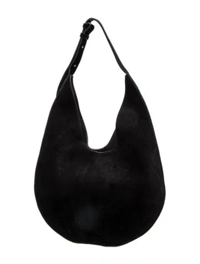 Pre-owned Aesther Ekme Suede Shoulder Bag In Black