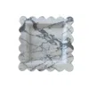 Aesthete Label Luna Grey & White Marble Square Scallop Wavy Tray In White