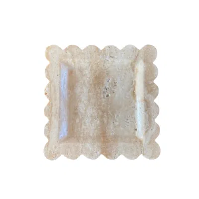 Aesthete Label Neutrals Scallop Tray Travertine