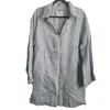 Aether Concept Women's Linen Collared Shirt In Gray/green In Multi