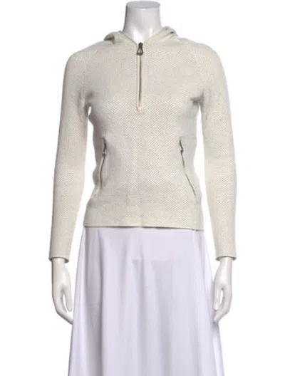 Pre-owned Aether Crew Neck Long Sleeve Hoodie In White