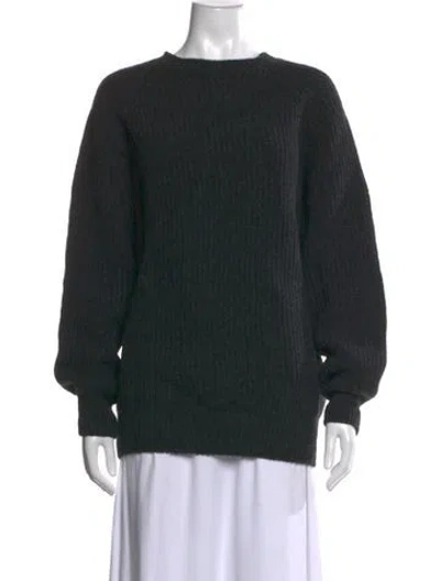 Pre-owned Aether Lambswool Crew Neck Sweater In Grey
