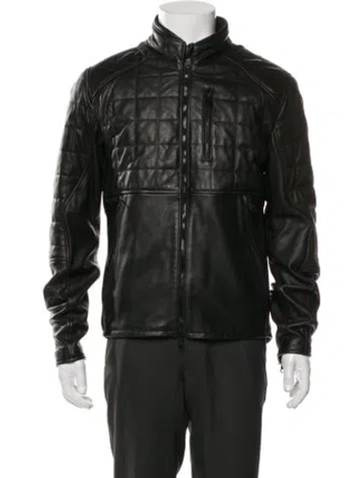 Pre-owned Aether Leather Moto Jacket In Green