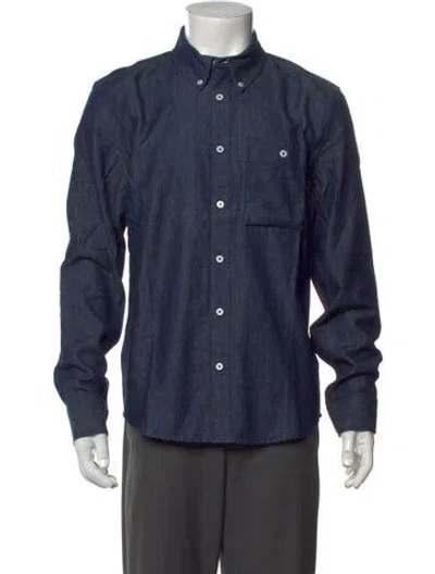 Pre-owned Aether Long Sleeve Denim Shirt W/ Tags In Blue