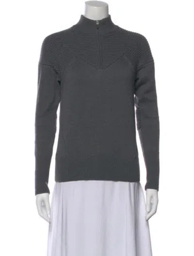 Pre-owned Aether Merino Wool Mock Neck Sweater In Gray