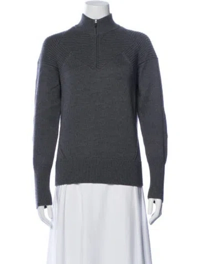 Pre-owned Aether Merino Wool Mock Neck Sweater In Grey