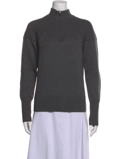 Pre-owned Aether Merino Wool Mock Neck Sweater In Grey