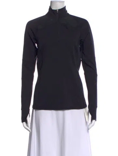 Pre-owned Aether Mock Neck Long Sleeve Top In Blue