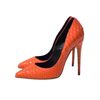 Aethra Shoes Women's Aster Orange Pointed Toe High Heel Stiletto Pumps