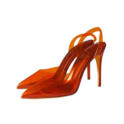 Aethra Shoes Women's Atea Orange Transparent Slingback In Brown