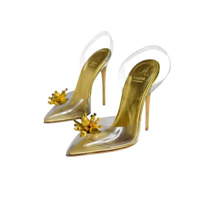 Aethra Shoes Women's Neutrals Atea Transparent Slingback With Gold Embellishment
