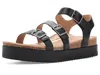 Aetrex Aria Adjustable Platform Sandals In Black