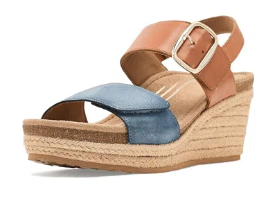 Aetrex Ashley Adjustable Wedge Sandals In Blue