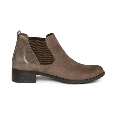 Aetrex Beth Ankle Boot In Dark Taupe In Beige