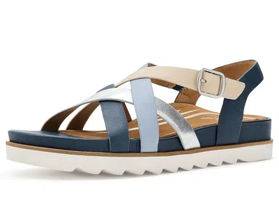 Aetrex Carmen Platform Sandals In Blue
