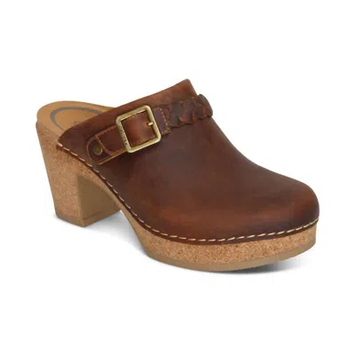 Aetrex Corey Cork Clog Heel In Brown