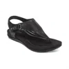 Aetrex Ellie Adjustable Quarter Strap Sandal In Black In Black