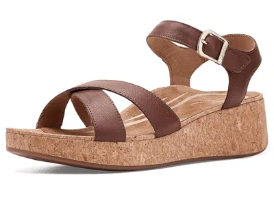 Aetrex Flora Adjustable Platform Sandals In Brown