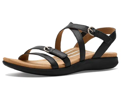 Aetrex Hadley Adjustable Quarter Strap Sandals In Black