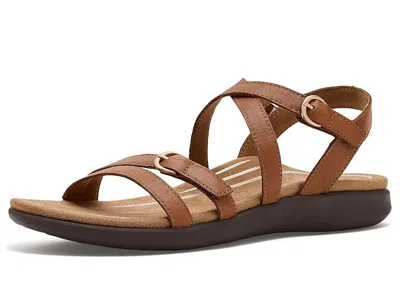 Aetrex Hadley Adjustable Quarter Strap Sandals In Brown