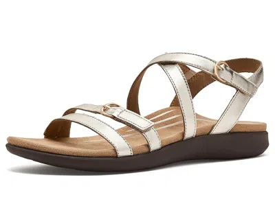 Aetrex Hadley Adjustable Quarter Strap Sandals In Gold
