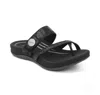 Aetrex Izzy Adjustable Slide Sandal In Black Sparkle In Multi